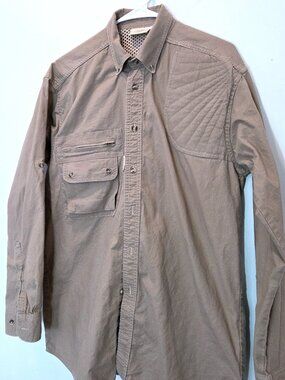 TAG Safari Dark Beige Left Handed Shooter Shirt with Mesh Vent Size M
